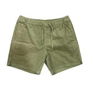 Katin Corduroy Elastic Waist Drawstring Shorts Olive Green Mens XL